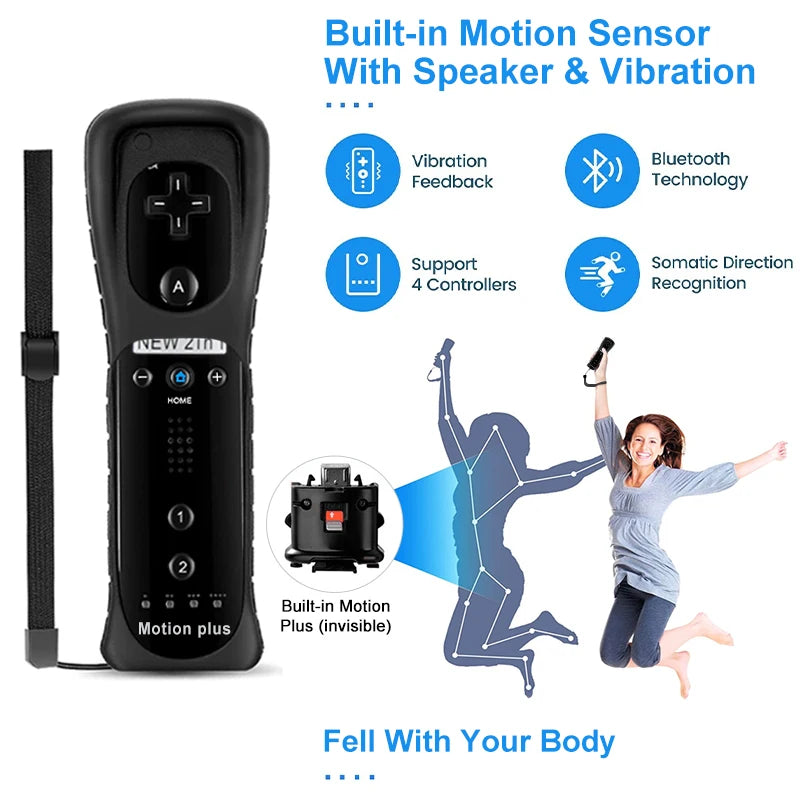 1PCS Remote Controller For Nintendo Wii Nunchuck with Motion Plus Wireless Gamepad For Nintend Wii Console Joystick Joypad