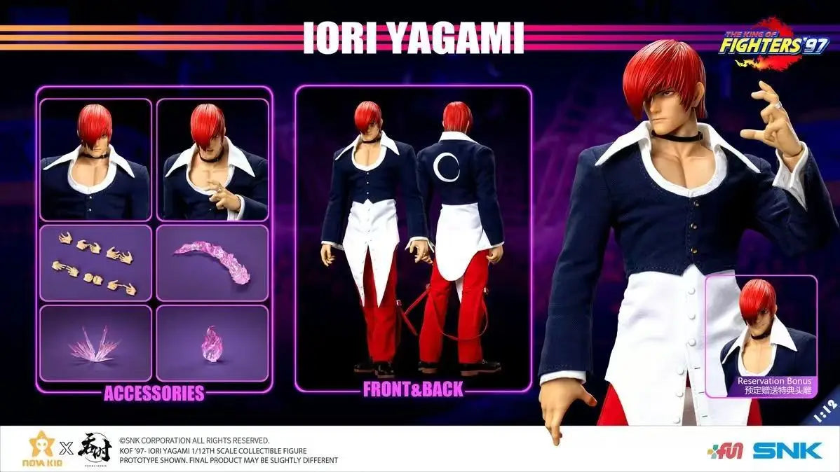 In Stock Tunshi Studio 1/12 TS-016 KOF95 Omega Rugal Bernstein KOF97 Orochi Iori Yagami Anime Action Collection FiguresModelToys