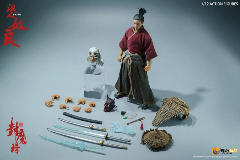 1/12 Scale Sealing Demon List Yan Xiaoxia Nu Liang Hou San Chinese Mythical Knight Spirit Japanese Samurai 6 inch Action Figure