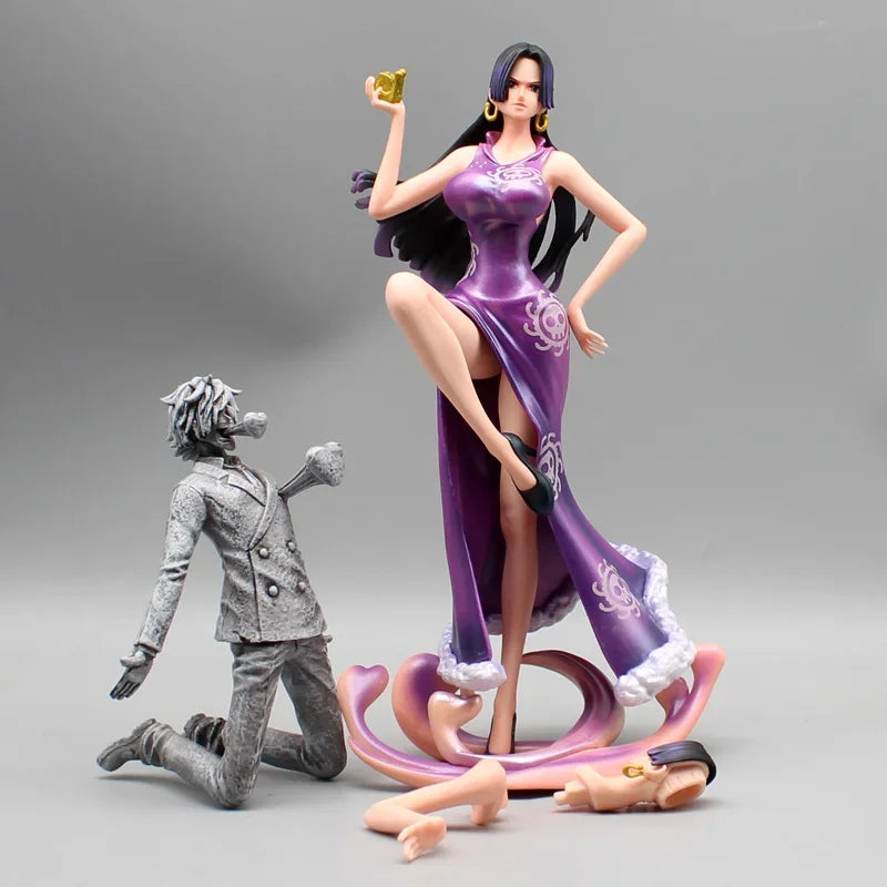 25 см Боа Ханкок, аниме фигурка от One Piece, Cheongsam, Petrifaction, Sanji, сменяема глава, статуя, модел, декорация, детски играчки, подарък