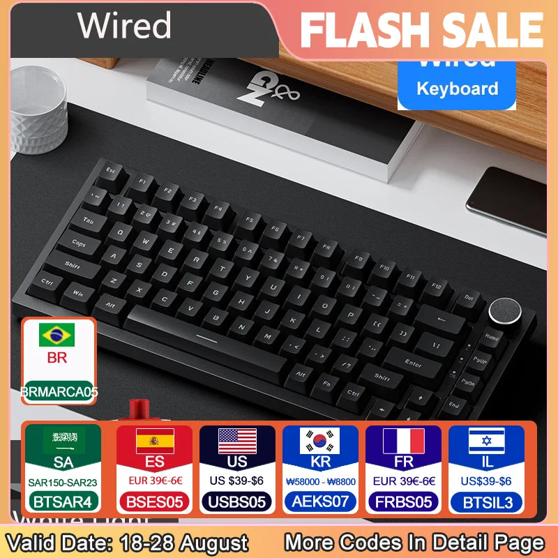 Ajazz AK820/AK820Pro mechanische Gaming-Tastatur Bluetooth 5.1/kabellos/kabelgebunden C benutzerdefinierte Tastatur mit wärmeaustauschversiegelter Taste