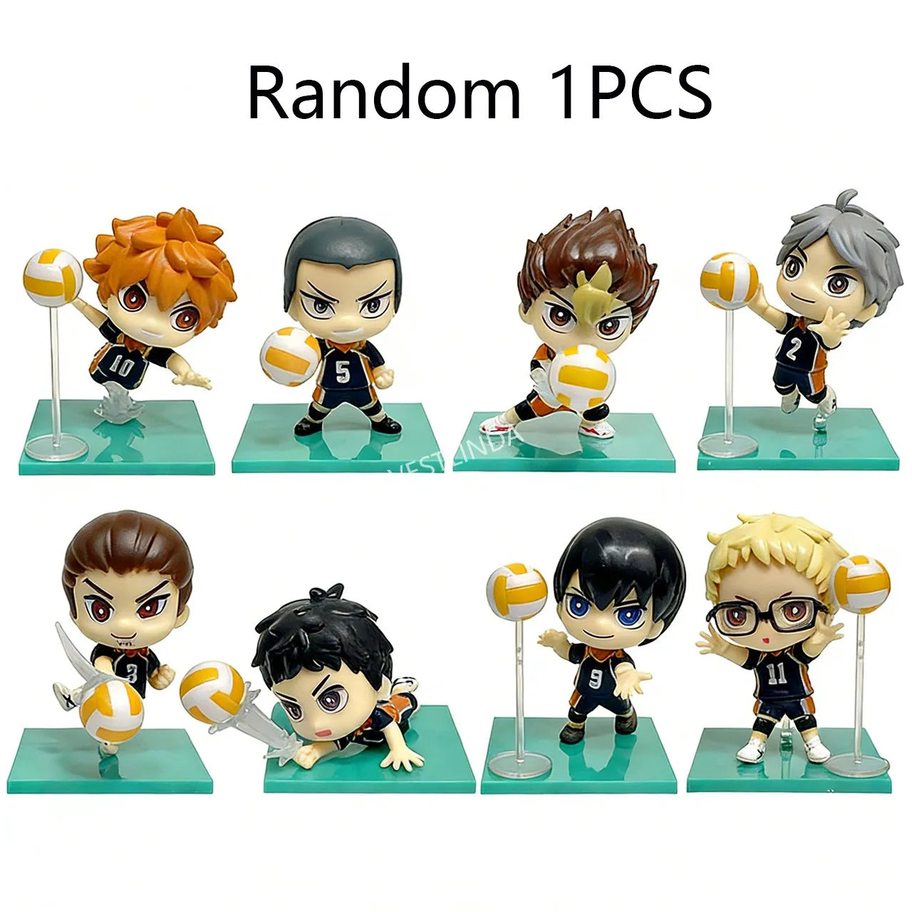 Volleyball Junior Model Decoration Multi-character Doll Q Version Collection Model Anime Desktop Decoration Christmas Toys Gift