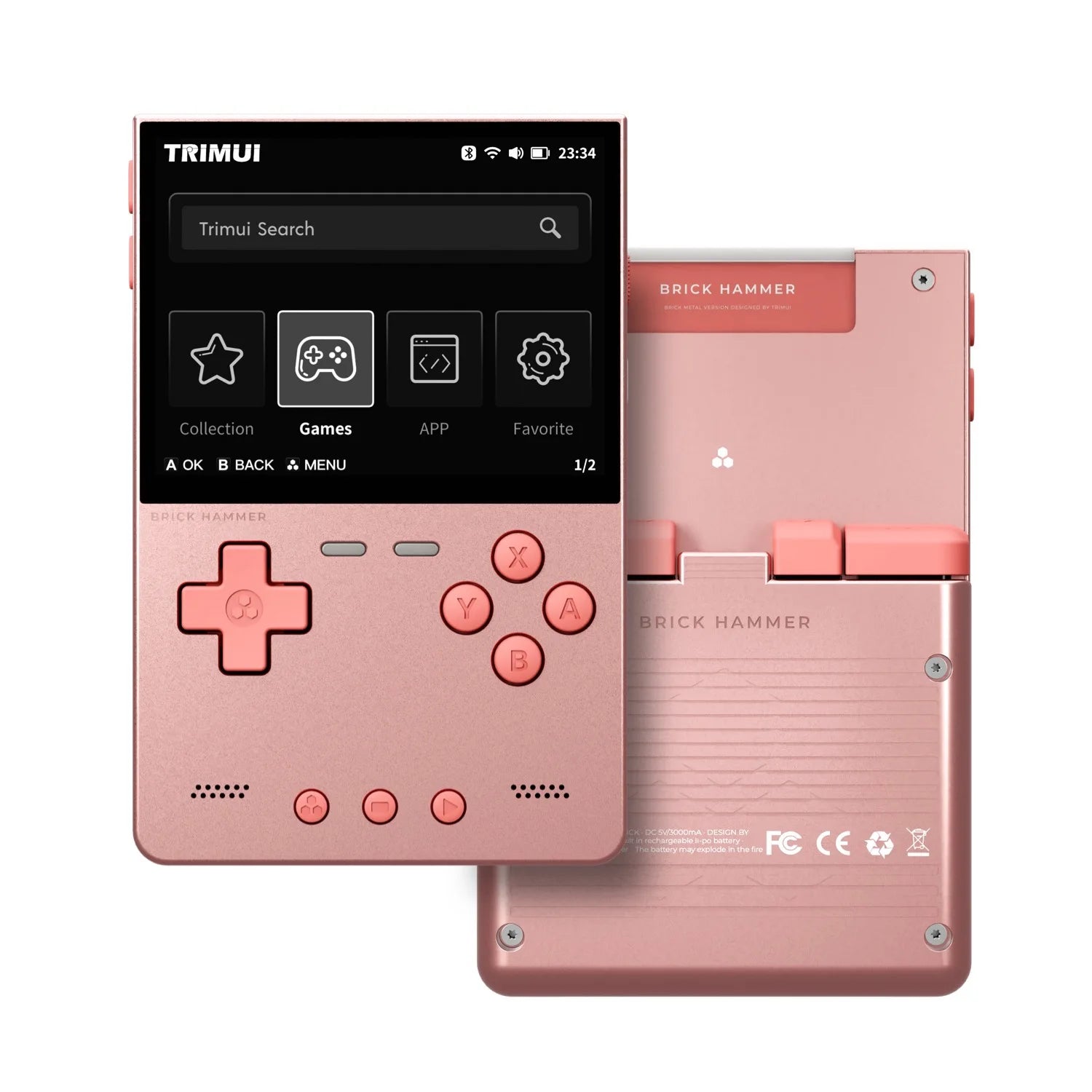 Trimui Brick Hammer Handheld Game Console 3.2 Inch IPS Screen 1024x768 Allwinner A133plus Metal Plate Retro Arcade Gaming Device
