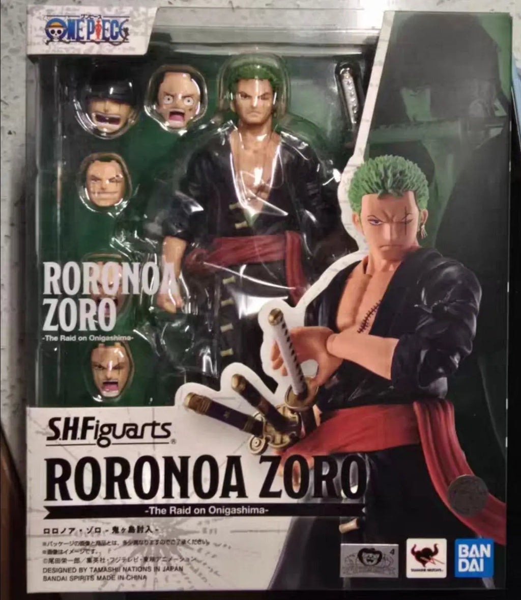 In Stock BANDAI S.H.Figuarts Original ONE PIECE Roronoa Zoro The Raid on Onigashima Anime Action Figure Birthday Gift