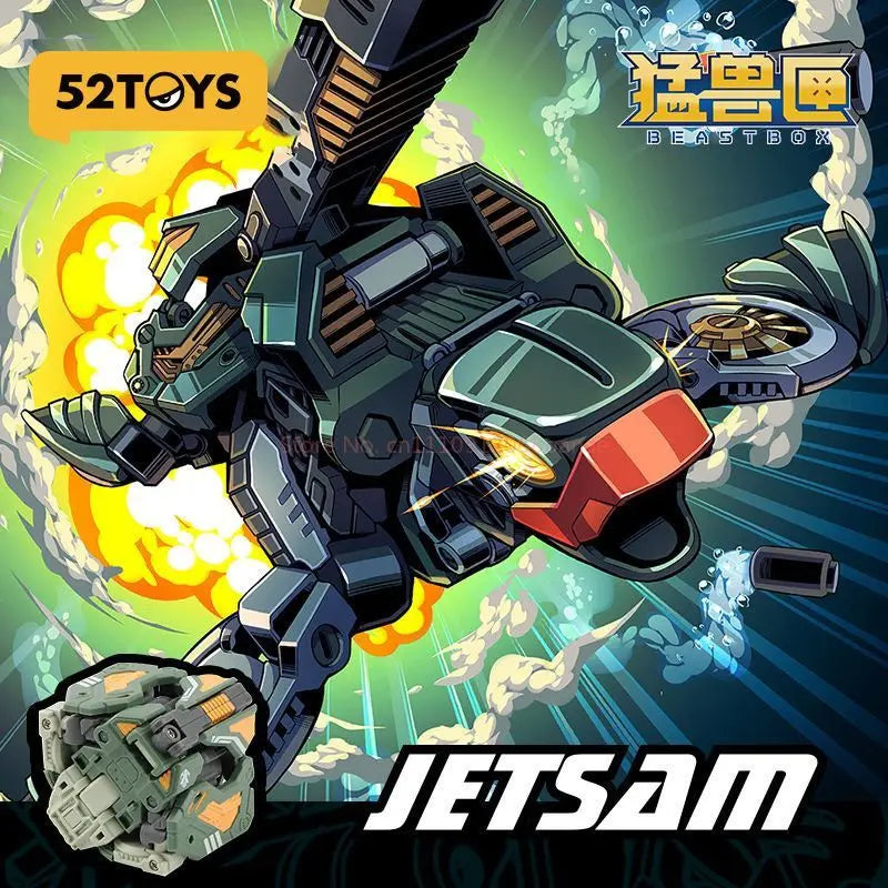 52TOYS Beast Box Series Jetsam Wreck Reef Sea Turtle Transformable Model Kit Collectible Mech Action Figure Birthday Gift