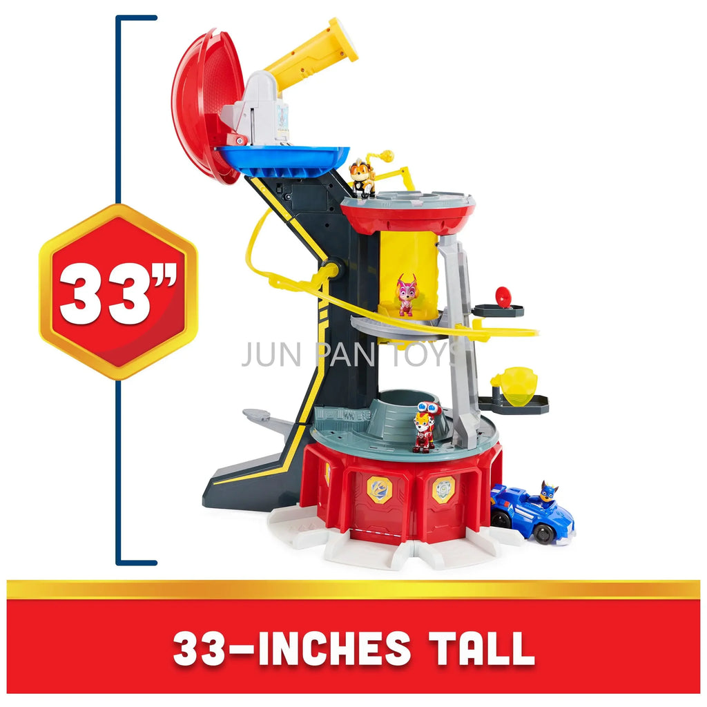 Original Paw Patrol Mighty Lookout Tower Mighty Pups Toy Car with Lights and Sounds Action Figure Toys Collectible Boy Toy Gifts