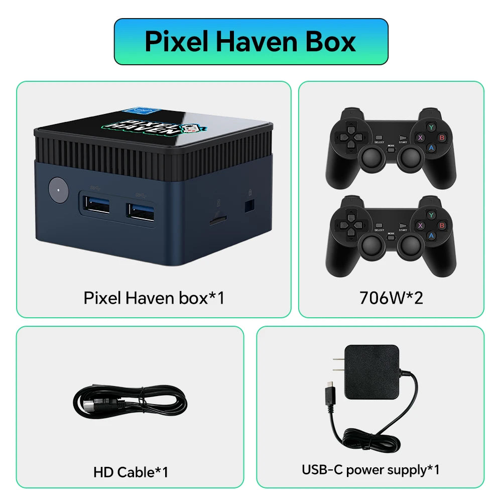 JMachen Retro Video Game Console For N64/PS3/PS1/PSP/MAME/NDS/WIIU Portable Mini PC With 38252 Retro Game&48 Emulators Plug&Play