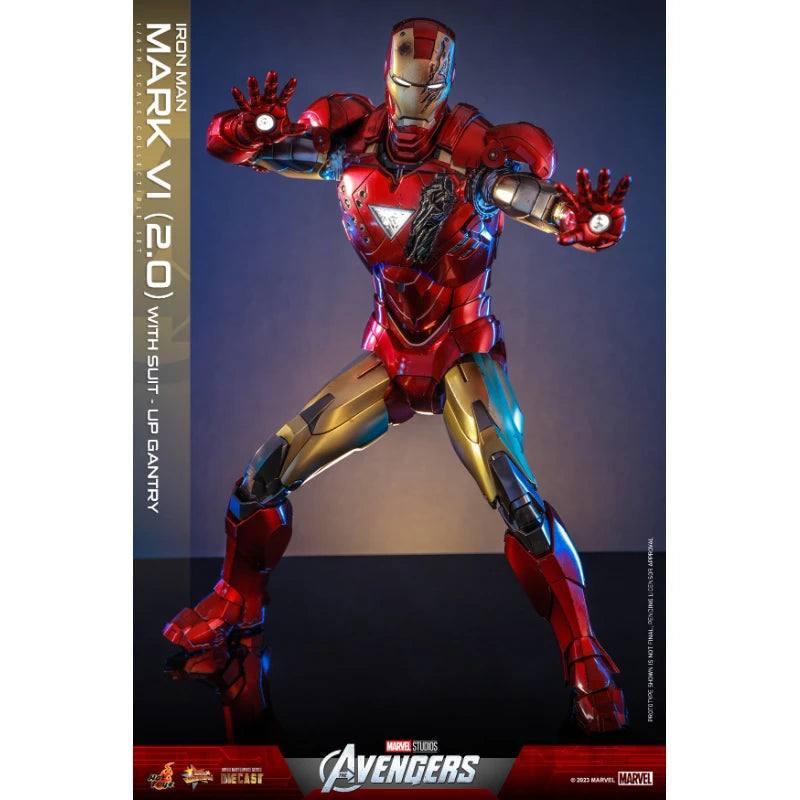 In Stock Hottoys MMS687 MMS688 ACS014 Iron Man MK6 2.0 with Suit-up Gantry Anime Action Figure Toy Gift Model Collection Hobby