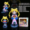 Sailor Moon Anime Figure 13cm Q Version Tsukino Usagi Ride A Bike Figurine Collection Desktop Decor Ornament Doll Kid'S Toy Gift