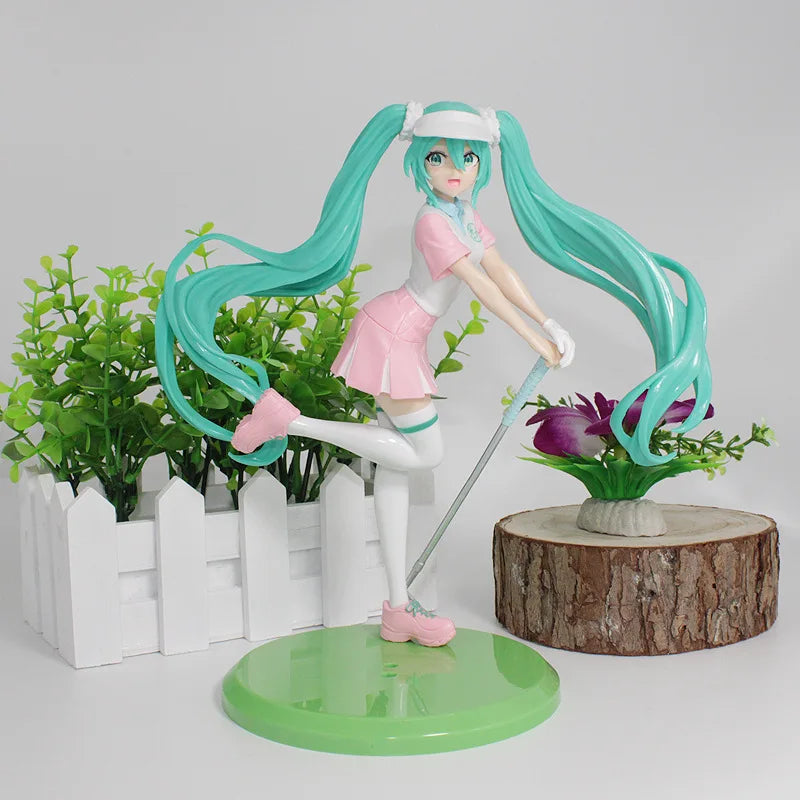 18cm Fashion Hatsune Miku Anime Figure Cheerleader Hatsune Miku Action Figures Kawaii Girl Figurine PVC Collection Model Toys