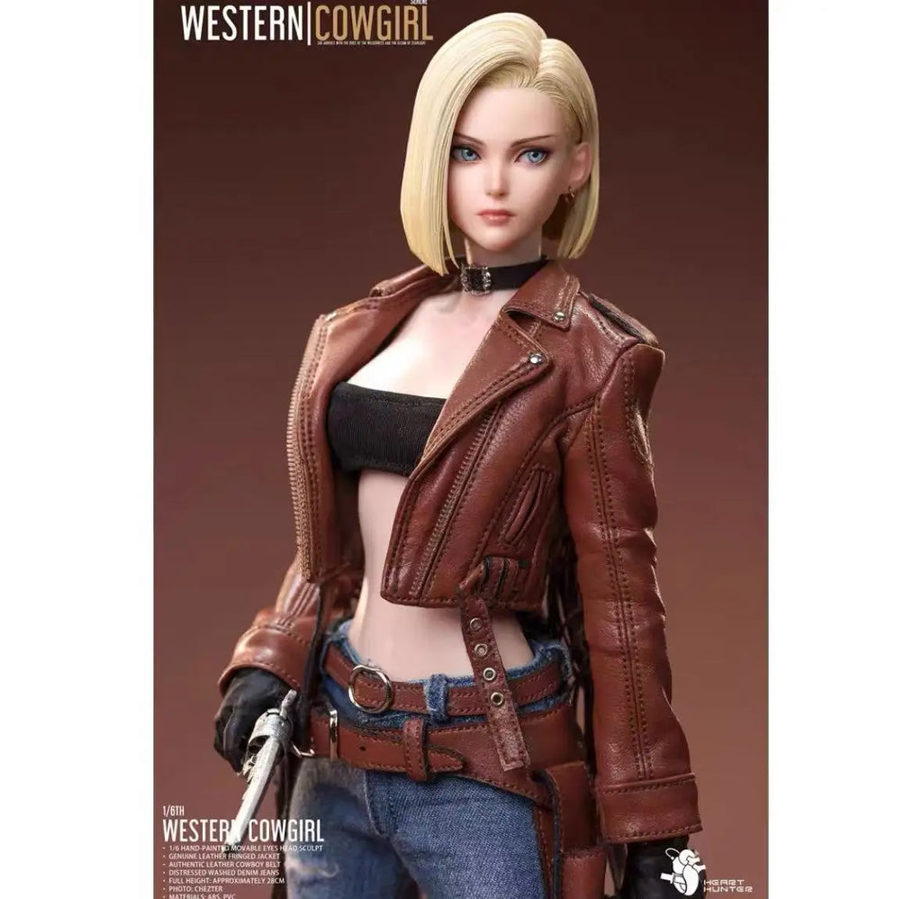 1/6 Scale Blonde Cowgirl Killer Model with 2 Head Carving 12" Female Soldier Action Figure Body Model for Collection