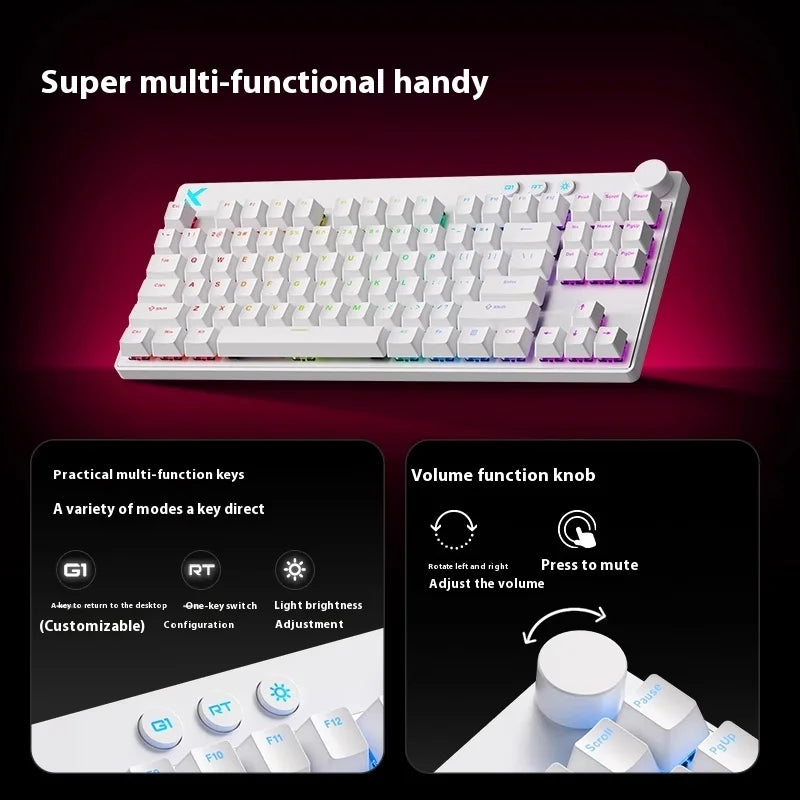 Mchose Mix87 Magnetic Swtich Keyboard Wired Gaming Keyboard 8K+256K Esport 0.08ms Low Latency E-Sports Custom Gamer Accessories