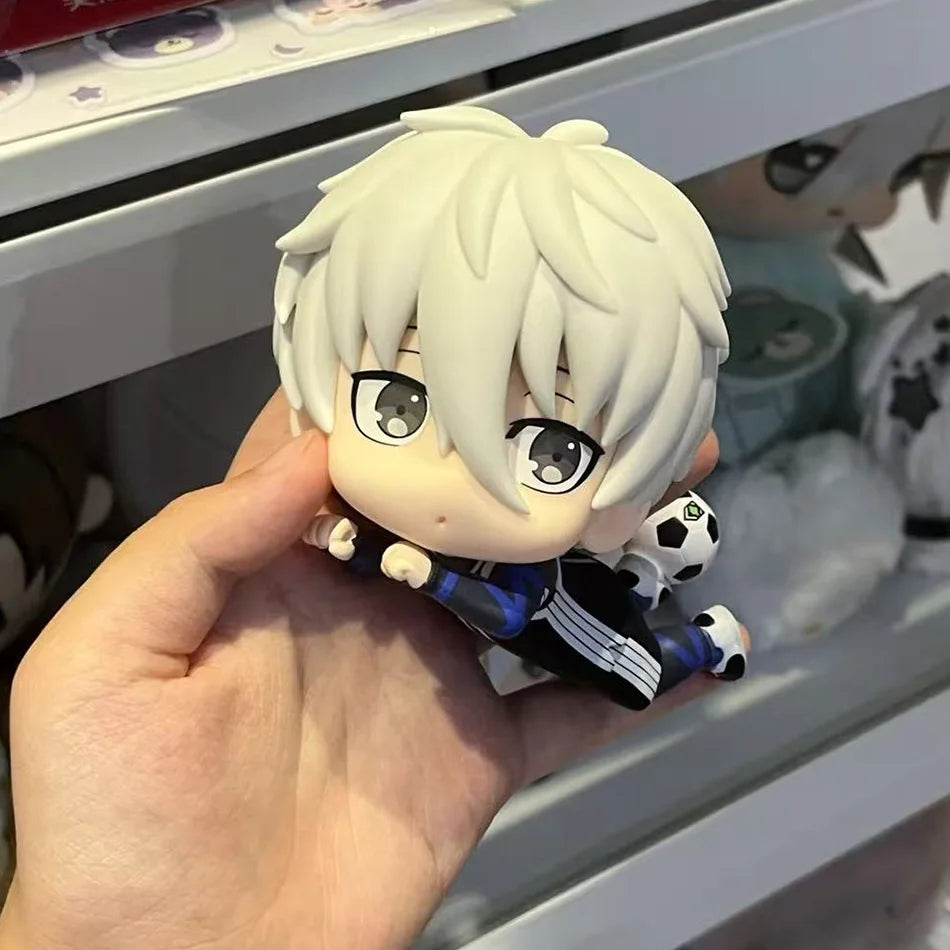 Blue Lock Kawaii Nagi Yisagi Isagi Yoichi Sitting Action Figure Doll Tabletop Model Anime Peripheral Creative Birthday Gift Toy