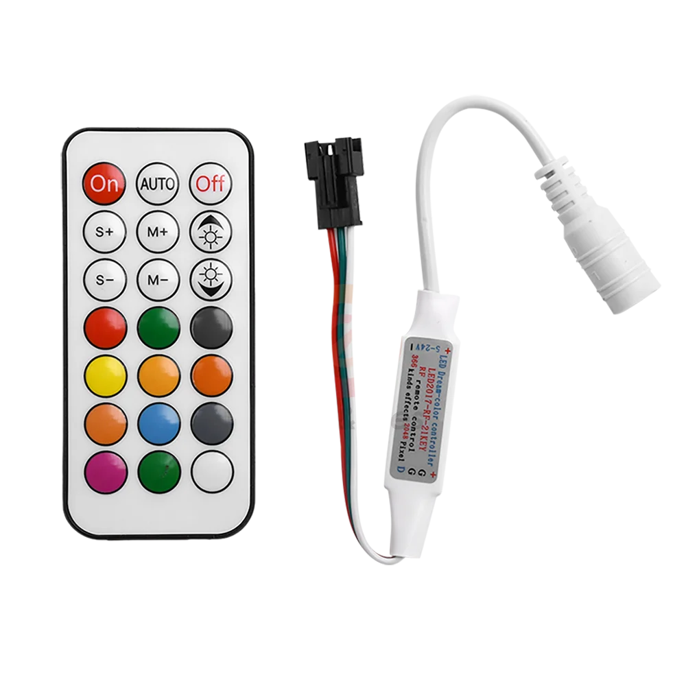 DC 5-24V LED Strip RGB Single Color Controller RF Remote Control 21 keys For monochrome 5050 2835 SMD LED Strip Light