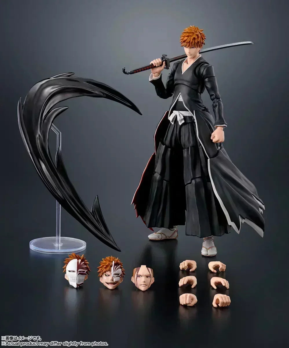 NEW HOT IN stock BLEACH SHFiguart SHF Kurosaki Ichigo Getsugatensho PVC Action Figure Model Collection Doll Toys