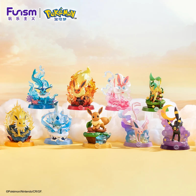 Genuine Original Pokemon Action Figure Eevee Sylveon Vaporeon Umbreon Espeon Flareon 9Style Anime Collection Model Doll Toy Gift