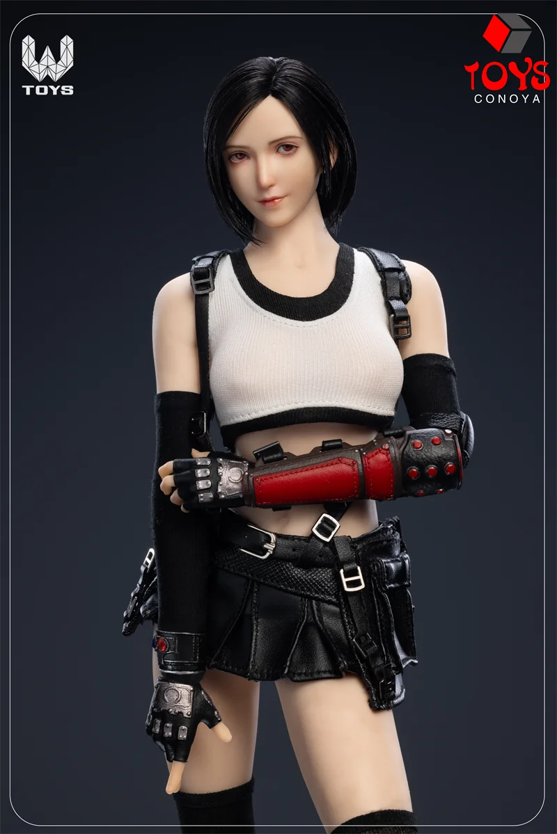 W TOYS 1/6 Scale Tifa Head Sculpt Clothes Set Model Fit 12'' TBL S10D Female Soldier Action Figure Body Dolls