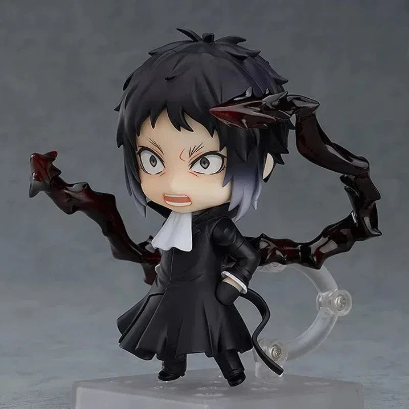 New 10CM Anime Bungo Stray Dogs Ryunosuke Akutagawa Q Version kawaii Joint replaceable Action Figures PVC Model Toy Gifts