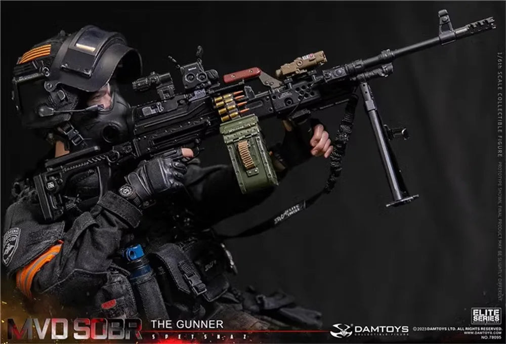 In Stock DAMTOYS DAM 78095 RUSSIAN Spetsnaz MVD SOBR PKM Gunner Soldier Full Set Action Figure Gift For Fans Collectable 1/6