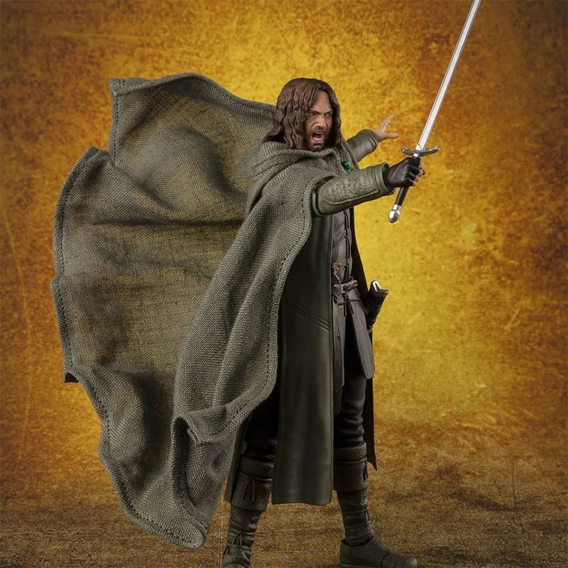 Bandai  Original box SHF THE LORD OF THE RINGS Aragorn Figure Finished Model kit  Anime full Action Toy Gift for kids In shock