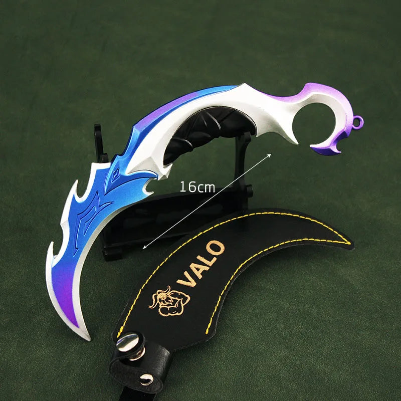 Valorant Karambit Weapon Model Reaver, EP 5 Karambit Toy Sword All Metal Keychain Claw Knives Toy Prop Ornaments Boys Gifts