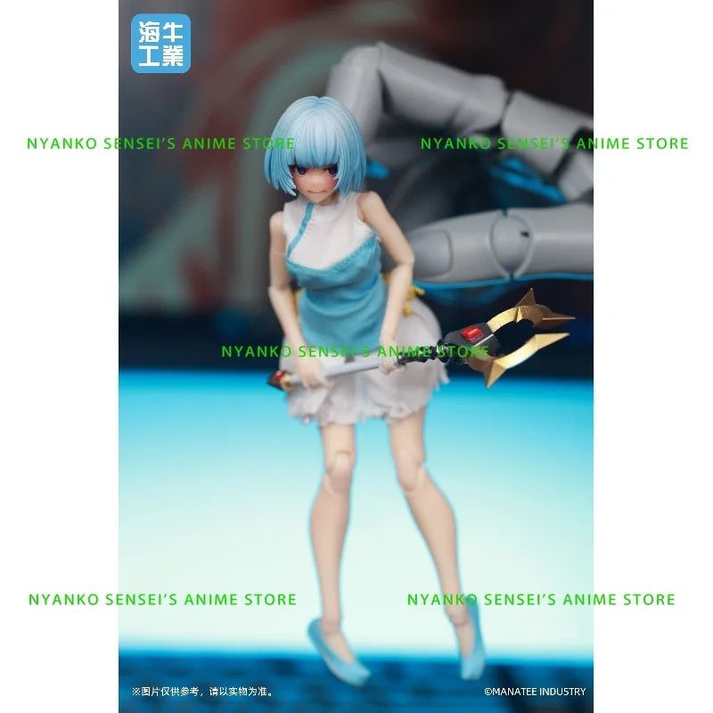In Stock Sea Cow Industry 1/12 Scale 15cm MI-01 Desktop Battle Chronicles Inanna Blue Hair Action Figure Anime Model Collectible
