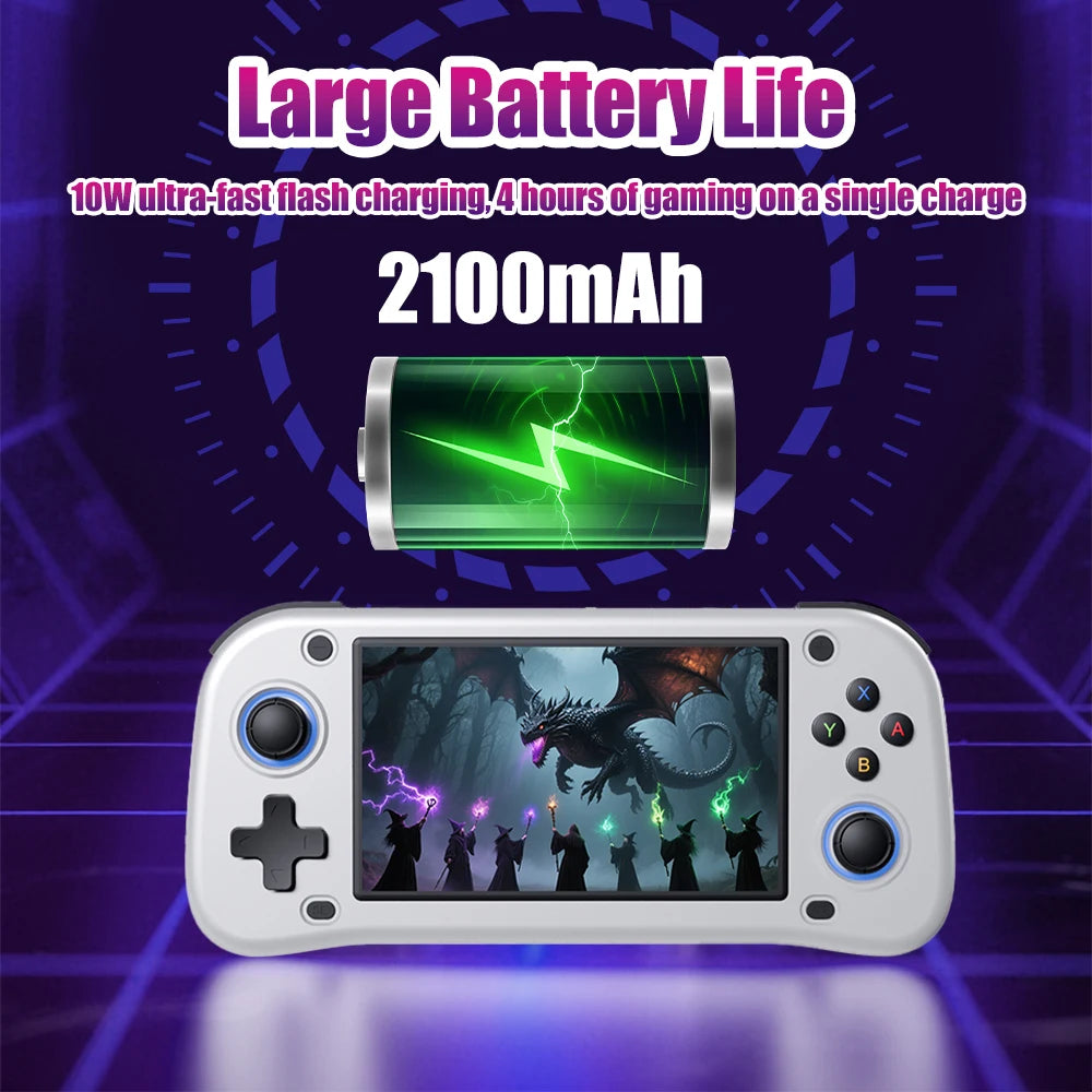 New 64G G28 Handheld Retro Game Console EmuELEC 4.7 OS Portable Game Player with 21000+ Games for PS1/PSP/FC/NES/SS/N64/GB/MD
