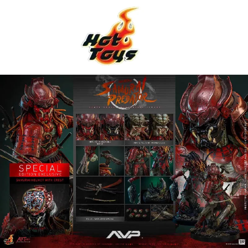 In Stock Original Hottoys Ht 1/6 Ac06 Alien Vs Predator Samurai Predator Action Figures Collectable Model Surprise Toys Gifts