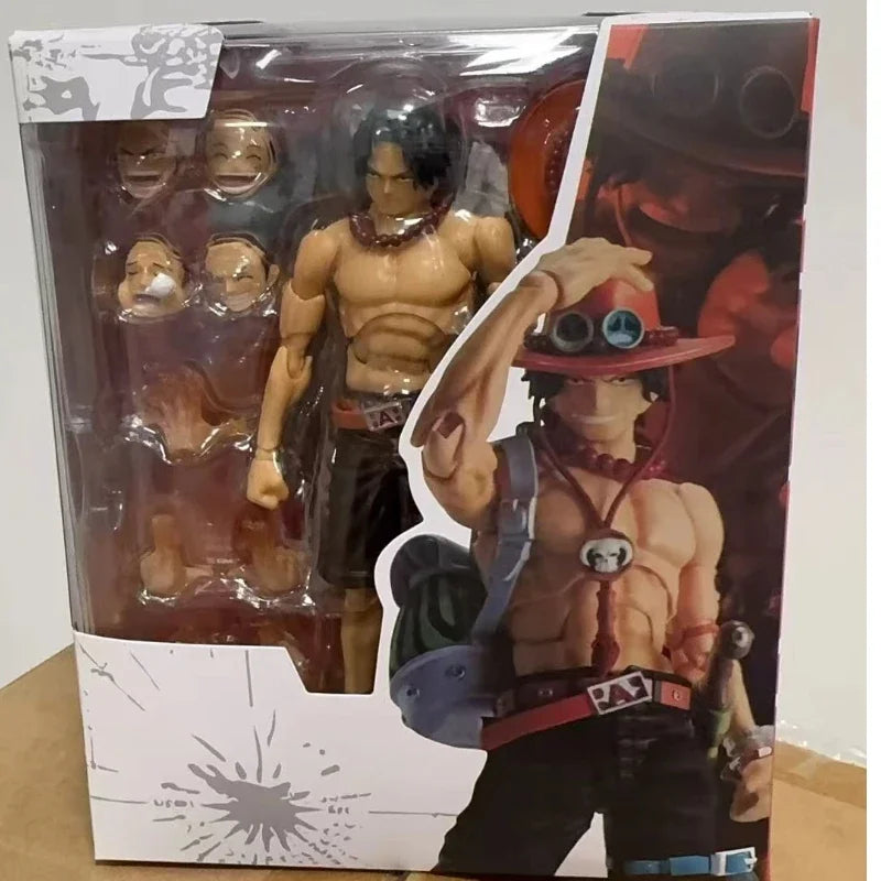 Auf Lager: Bandai SHFiguarts SHF ONE PIECE PORTGAS.D.ACE SABO Luffy Modellbausatz Actionfiguren Modellspielzeug Geschenk für Kinder