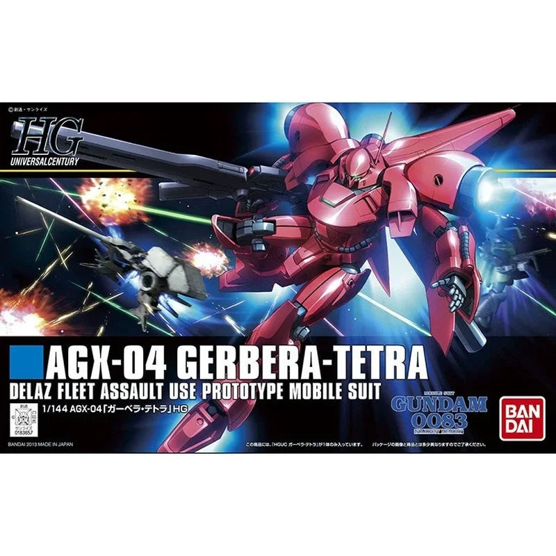 Bandai Original GUNDAM Anime Model HGUC 1/144 AGX-04 GERBERA-TETRA  Action Figure Assembly Model Toys Gifts For Children