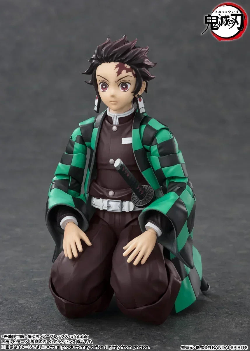 100% Original Bandai SH Figuarts SHF Tanjiro Kamado Action Figures Anime Model Toys Figura Pvc Gifts Collection In Stock