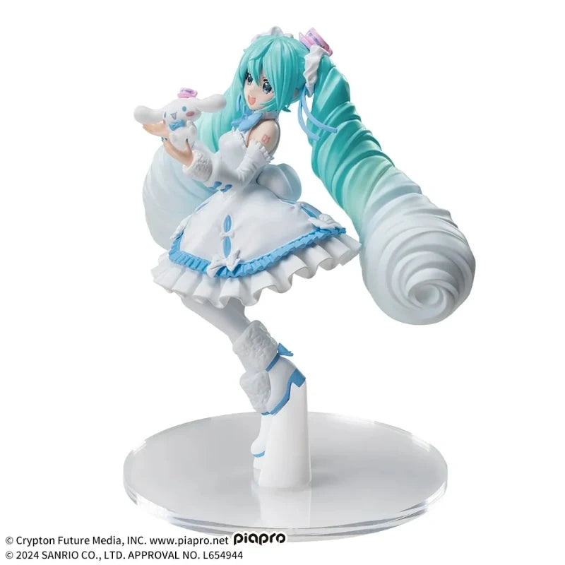 SEGA Original Genuine Vocaloid Luminasta Hatsune Miku Series Cinnamoroll White Dress Ver 19cm Collections Model Toy Figures Gift