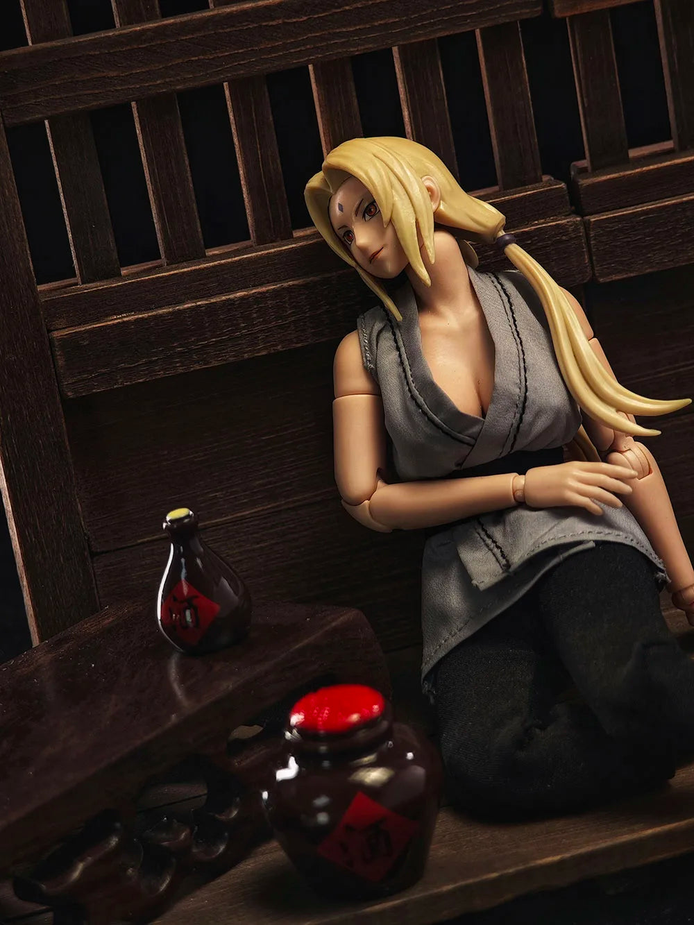 1/12 Scale Five Generations Tsunade Cloth Robe Vest Pants Shoes Set Clothes for 6" Action Figure CF Body Model