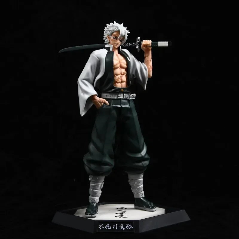 30cm Demon Slayer Anime Figure Gk Cheng Shinazugawa Sanemi Standing Statue Animation Peripherals Figures Ornaments Toys Gift