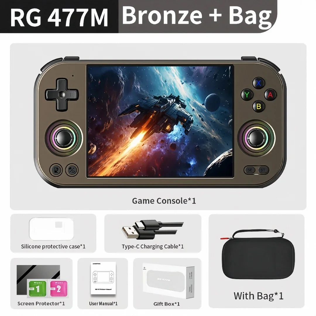 RG477M Retro Handheld Game Console, Aluminum Alloy CNC Dimensity 8300 Android14 System 4.7-inch Touch Handheld Game·Hot Sale
