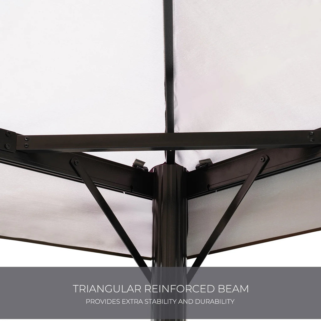 10x13 FT Pavillon für Terrassen Outdoor-Pavillon mit Moskitonetz und Vorhängen Outdoor-Terrassendach für Deck Hinterhof Garten Rasen