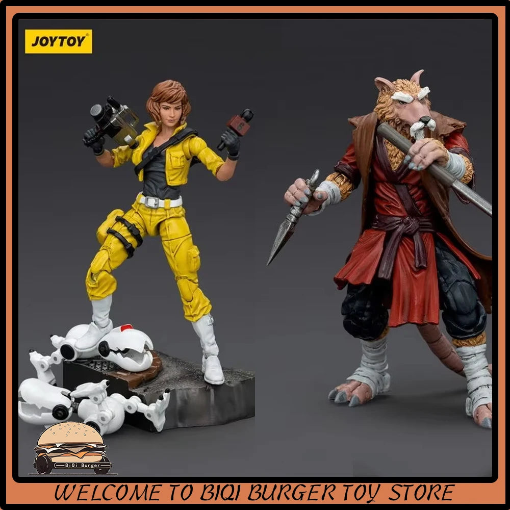Original JOYTOY Tmnt Splinter April O'Neil Action Figure 1/18 Teenage Mutant Ninja Turtles Collection Decora Customized Toy