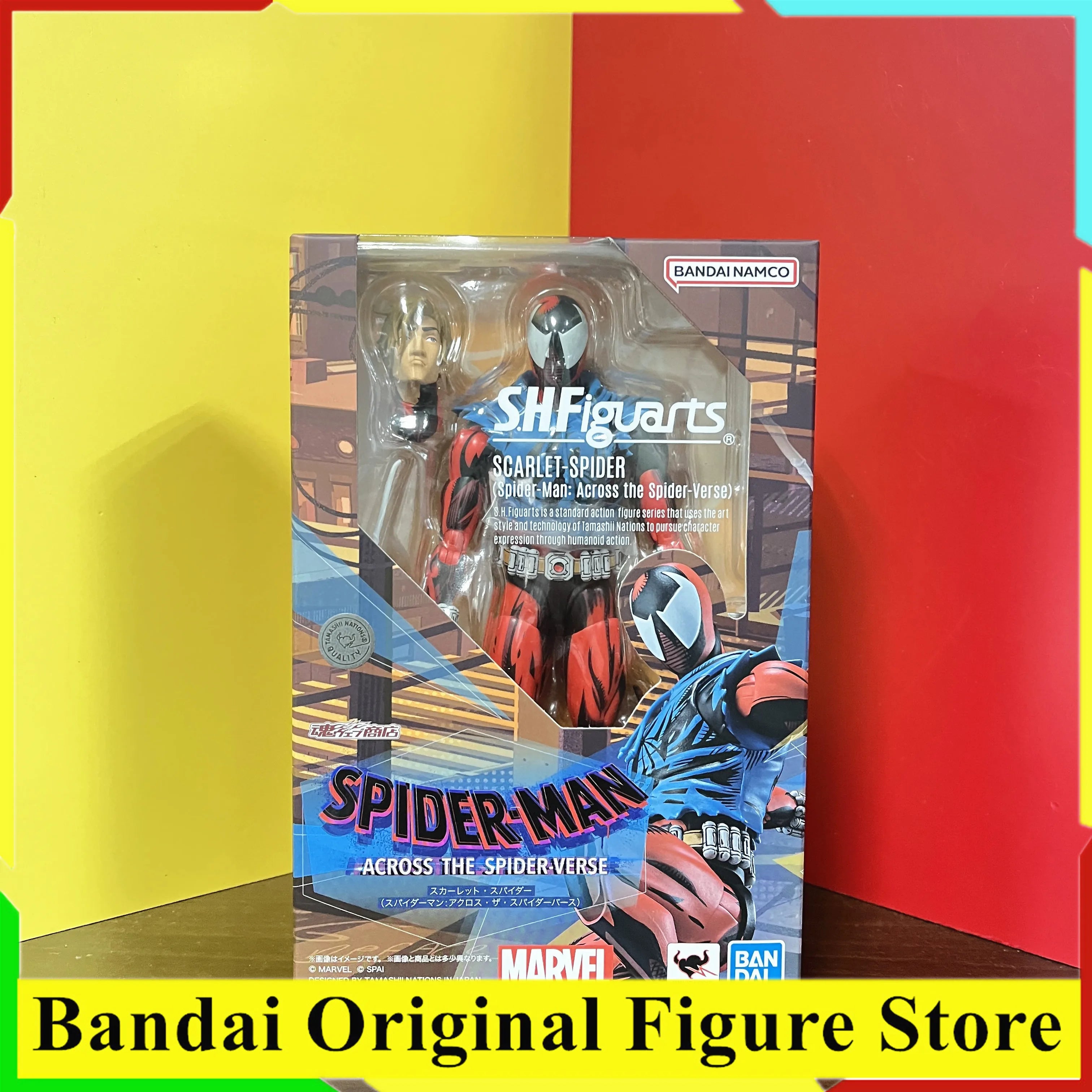 Original BANDAI S.H.Figuarts Anime Spiderman Ben Reilly Scarlet Spider Action Figure Spider-Man Across The Spider-Verse PVC