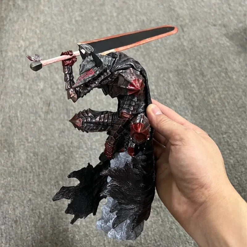 25cm Anime Berserk Guts Action Figure Armor Black Swordsman Figurine Desktop Model Ornaments Collection Birthday Gifts