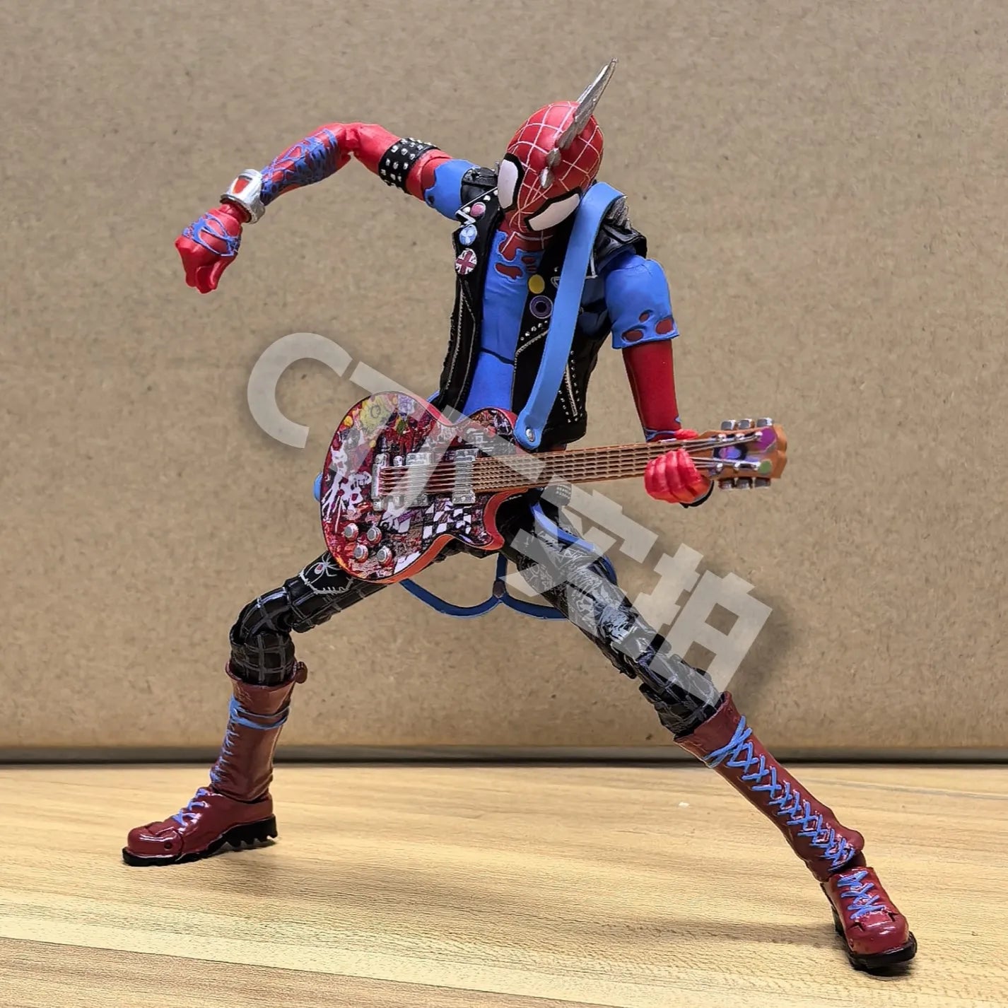 Ct Toys Spider-Punk Spiderman Action Figure Spider-Man Across The Spider-Verse Figures Shf Pvc Model Birthday Kids Gifts Toys