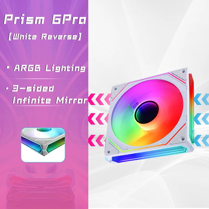 120mm ARGB CPU Fan - 3-Sided Infinite Mirror Lighting, 5V 3-Pin Cooling Fan for Gaming PC - Jungle Leopard Prism 6 Pro