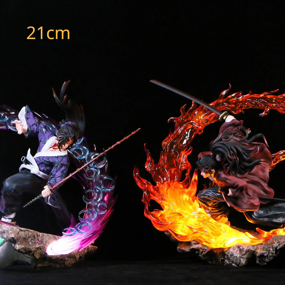 Статуетка на Demon Slayer 21CM Аниме фигурки Бойна форма Kokushibou и Tsugikuni Yoriichi PVC материал