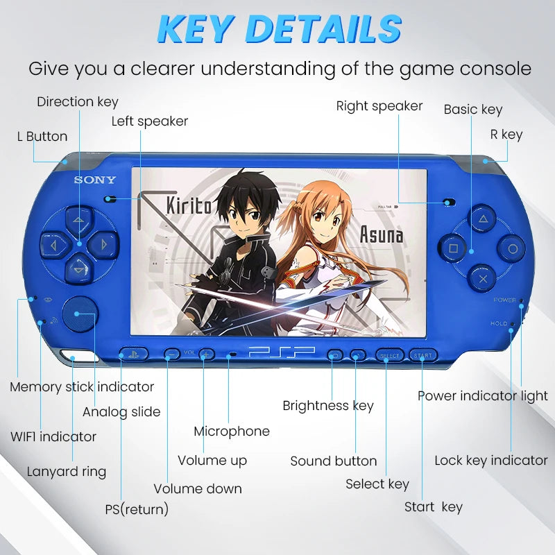 Original Sony psp 3000 Handheld Game Console (PSP-3006) psp sony 3000 PlayStation PSP3000 Game Console (Including games)