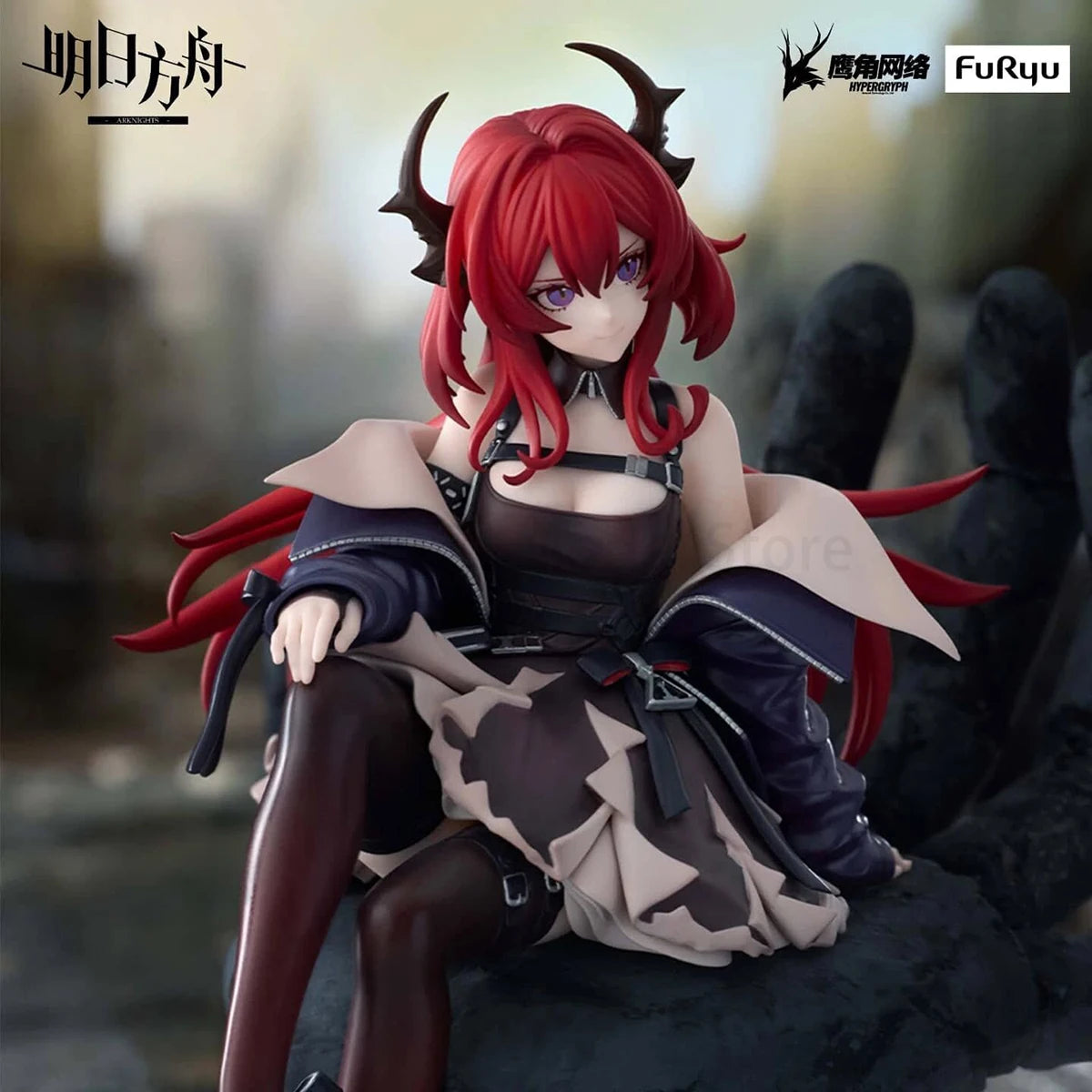 Original Genuine FuRyu Prepainted Noodle Stopper Figure Arknights Surtr H=15cm Garage Kit Model Decoration Game Figure Gift