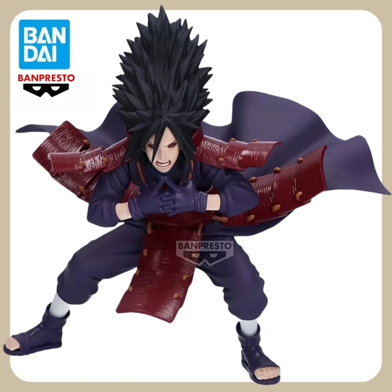 100% Bandai Official Genuine Banpresto VIBRATION STARS Naruto Uchiha Madara Figure Model Anime Statue Toys Gifts