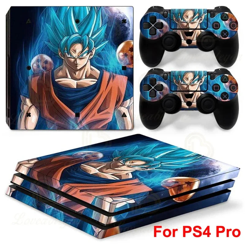 Gengar Stickers for SONY PS4 Pro Slim Console Pikachu Mew Full Body Skin Decals for PlayStation 4 Controller Gamepad