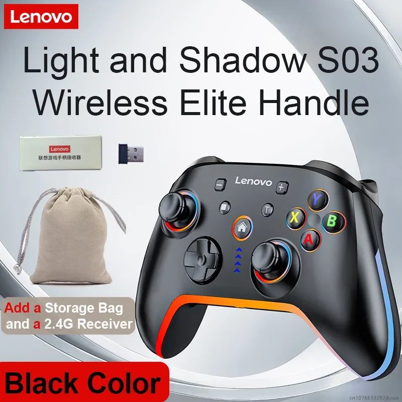 Lenovo S03 Gamepad Wireless Bluetooth Gaming Controller Hall Trigger Joystick Mecha-Tactile Buttons For Switch PC Android IOS