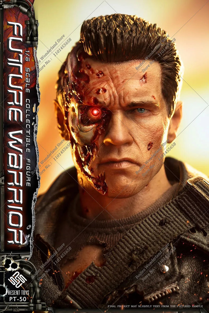 PRESENT TOYS 1/6 Scale T800 PT-sp50 sp-51 Future Warrior T800 Arnold Action Figure Toy Gift Model Collection Hobbies