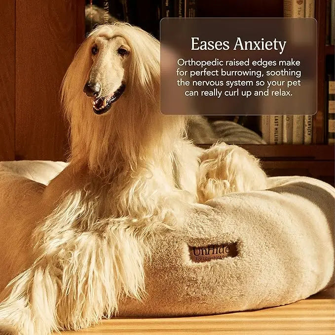 Floof Pet Bed Large (35" x 12")  Extra Soft Dog Bed Removable Faux Fur Cover  Machine Washable