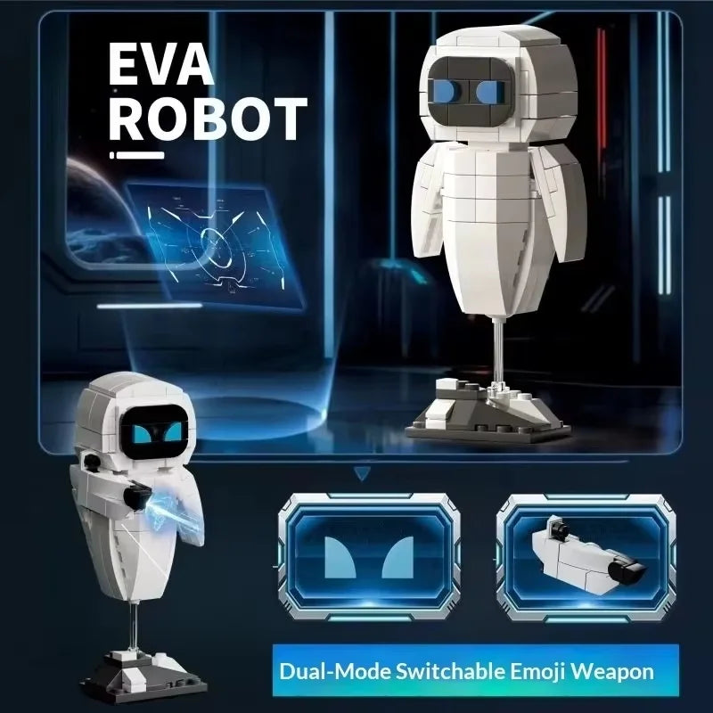 Anime Wall.E Eve Small Particle Robot Assembly Model Kit Action Figure Boy Puzzle Toy Buildable No Special Effects Collectible